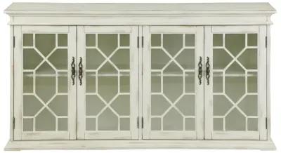 Kiara 4-door Accent Cabinet with Adjustable Shelves White