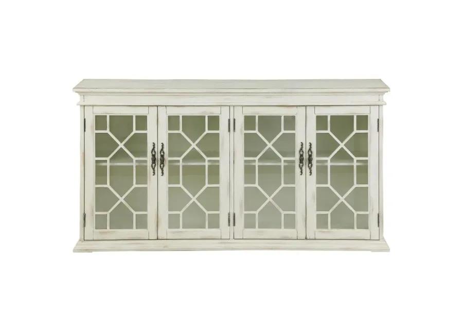 Kiara 4-door Accent Cabinet with Adjustable Shelves White