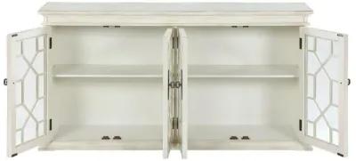 Kiara 4-door Accent Cabinet with Adjustable Shelves White