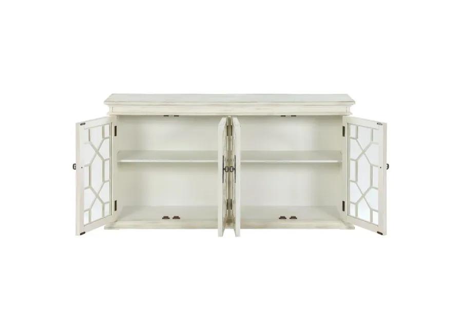 Kiara 4-door Accent Cabinet with Adjustable Shelves White