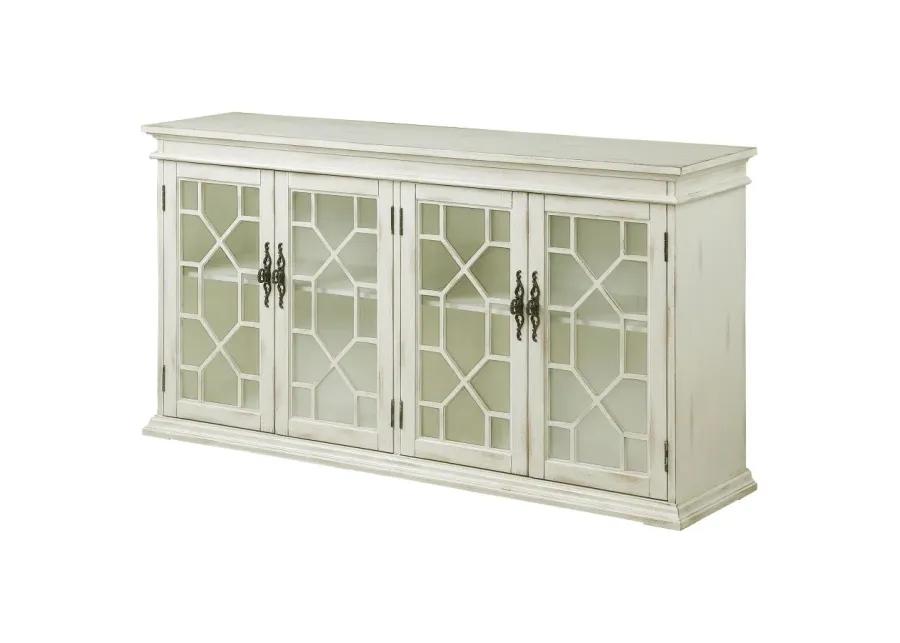 Kiara 4-door Accent Cabinet with Adjustable Shelves White