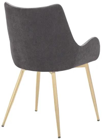 Avery Two Tone Grey Fabric Dining Room Chair with Gold Legs