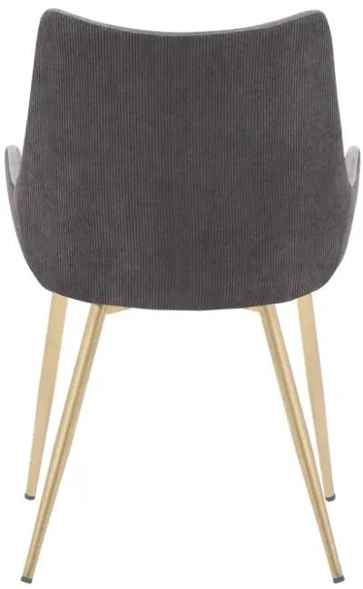 Avery Two Tone Grey Fabric Dining Room Chair with Gold Legs