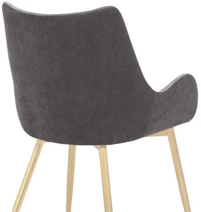 Avery Two Tone Grey Fabric Dining Room Chair with Gold Legs