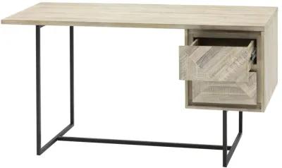 Peridot 2 Drawer Desk in Natural Acacia Wood