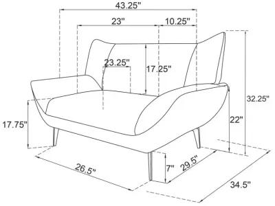 Acton 3-piece Upholstered Flared Arm Sofa Set Teal Blue