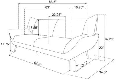 Acton 3-piece Upholstered Flared Arm Sofa Set Teal Blue