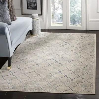 Brentwood 809 Light Grey / Blue 5' X 5' Square Square Powerloomed Rug