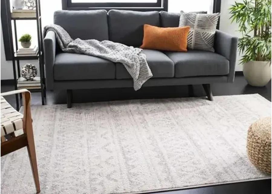 Adirondack Contemporary Ivory / Silver 4' X 6' Powerloomed Rug