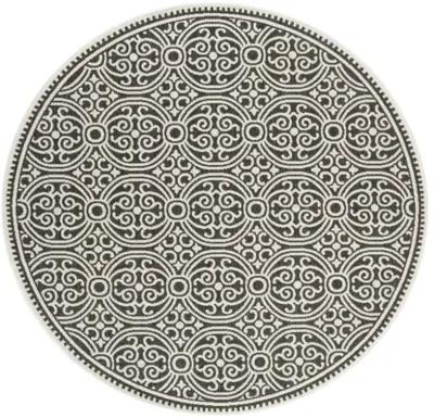 LINDEN 134 Collection LND134A-4R Light Grey / Charcoal 4' X 4' Round