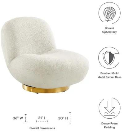 Kindred Boucle Upholstered Upholstered Fabric Swivel Chair