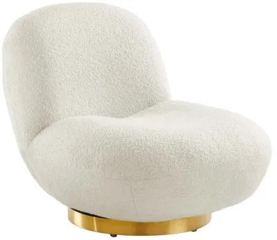 Kindred Boucle Upholstered Upholstered Fabric Swivel Chair