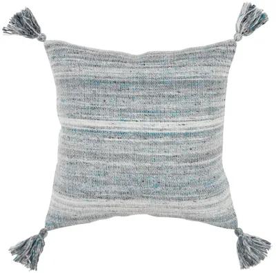 INDOOR OUTDOOR Mottled Blue Pillow