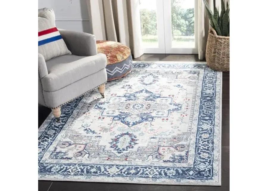 Brentwood 811 Light Grey / Blue 4' X 6' Small Rectangle Powerloomed Rug