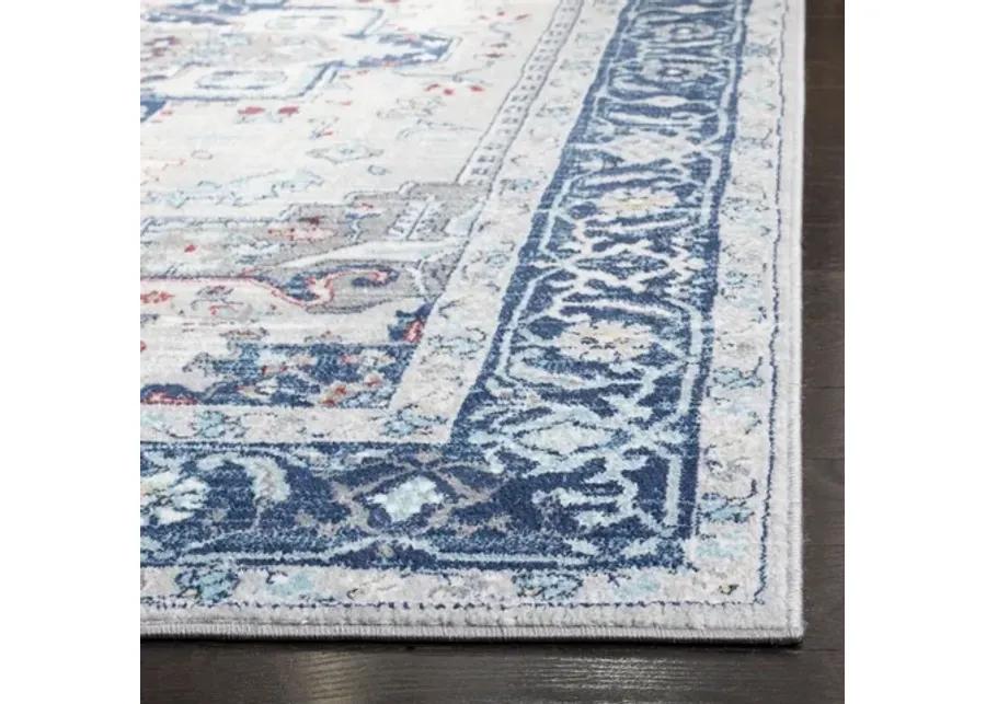 Brentwood 811 Light Grey / Blue 4' X 6' Small Rectangle Powerloomed Rug