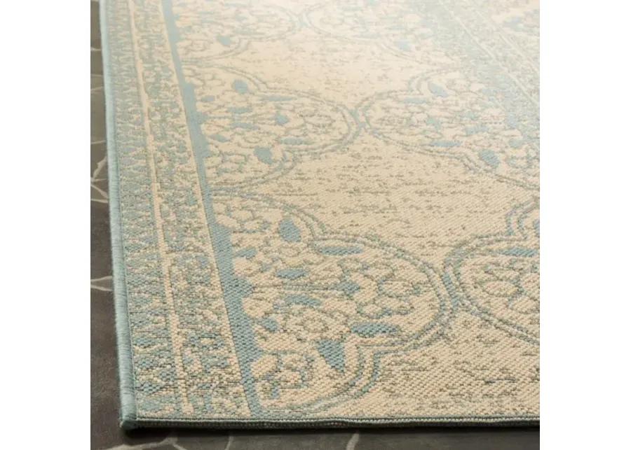 LINDEN 174 Collection LND174K-6SQ Aqua / Cream 6'-7" X 6'-7" Square