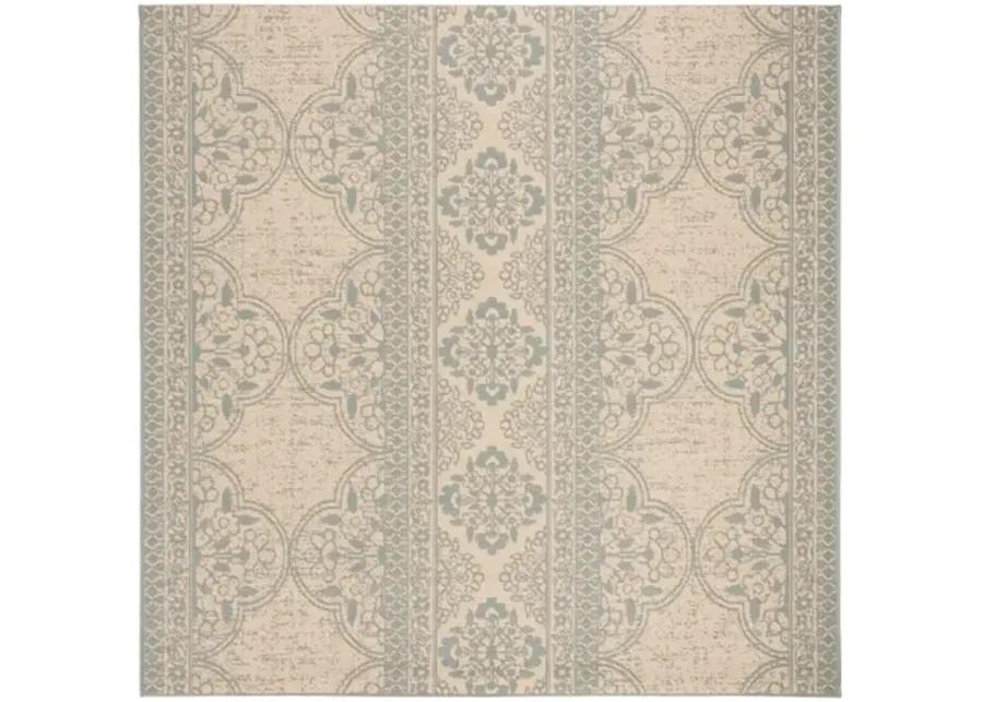 LINDEN 174 Collection LND174K-6SQ Aqua / Cream 6'-7" X 6'-7" Square