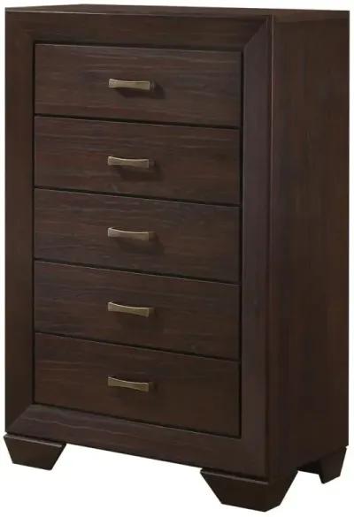 Kauffman 5-drawer Chest Dark Cocoa