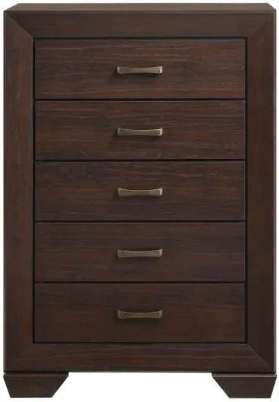 Kauffman 5-drawer Chest Dark Cocoa