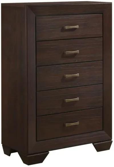 Kauffman 5-drawer Chest Dark Cocoa