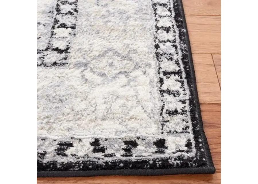 Brentwood 851 Black / Grey 4' X 6' Small Rectangle Powerloomed Rug