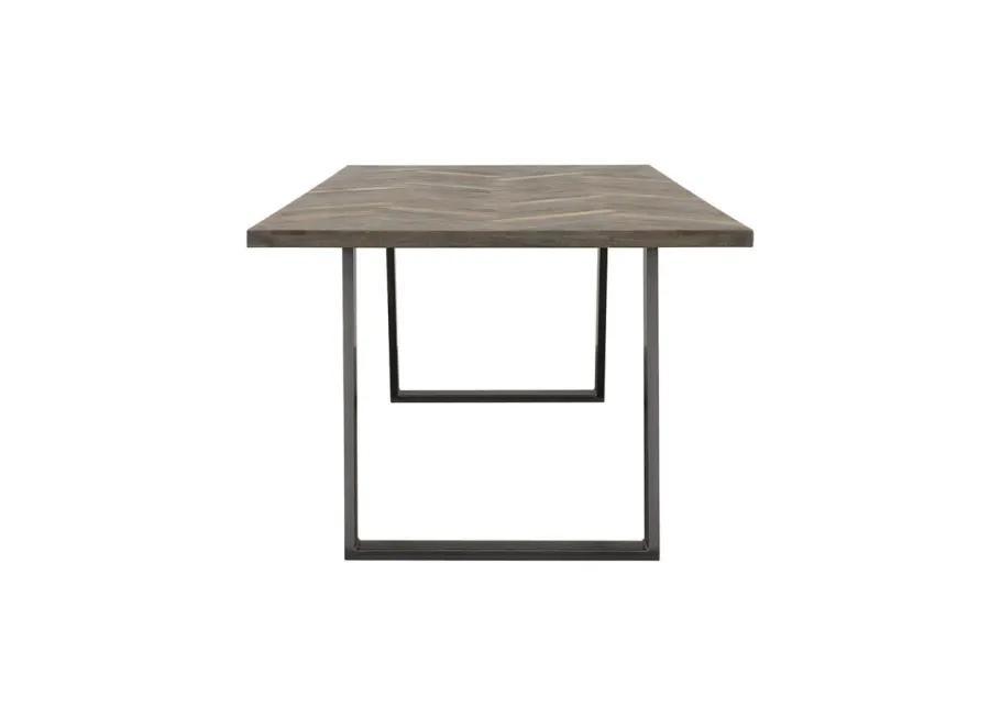 Misty Sled Leg Dining Table Grey Sheesham and Gunmetal