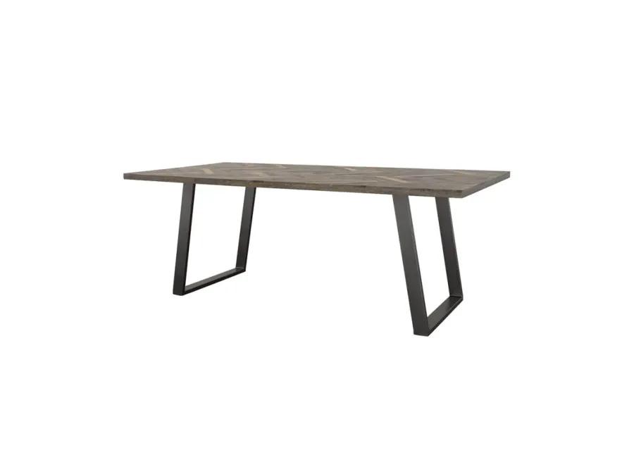 Misty Sled Leg Dining Table Grey Sheesham and Gunmetal