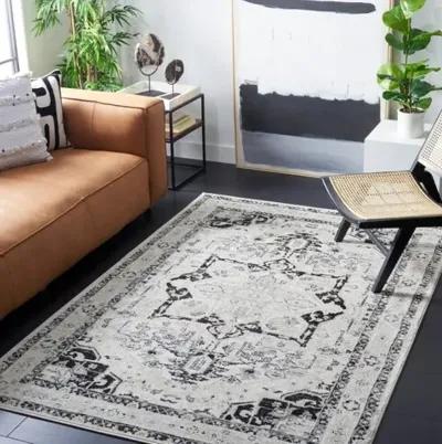 Brentwood 852 Ivory / Black 6'-7" X 6'-7" Square Square Powerloomed Rug