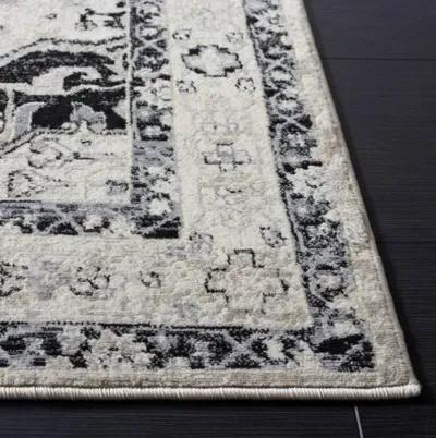 Brentwood 852 Ivory / Black 6'-7" X 6'-7" Square Square Powerloomed Rug