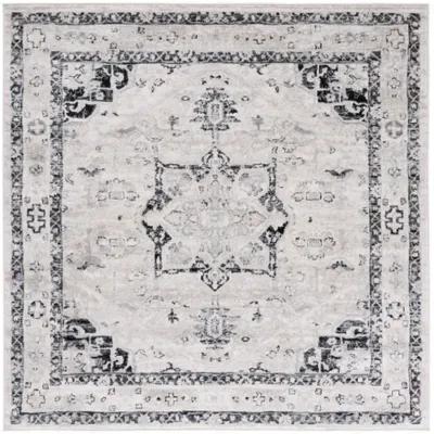 Brentwood 852 Ivory / Black 6'-7" X 6'-7" Square Square Powerloomed Rug