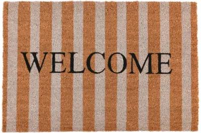 Doormat Striped Welcome Natural 