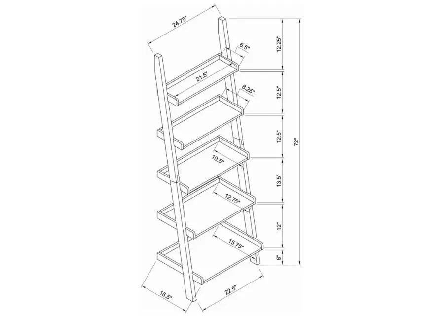 Colella 3-piece 1-drawer Ladder Desk Set Cappuccino