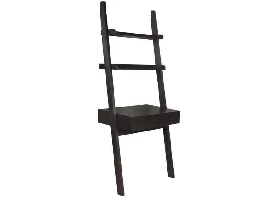 Colella 3-piece 1-drawer Ladder Desk Set Cappuccino