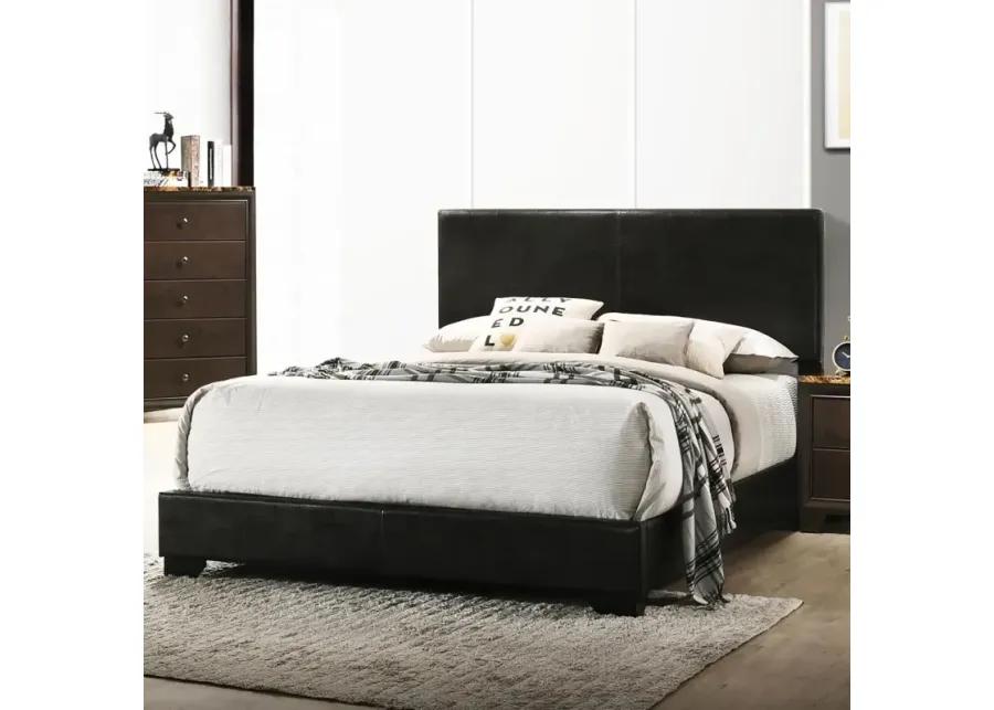 Conner Queen Upholstered Panel Bed Black