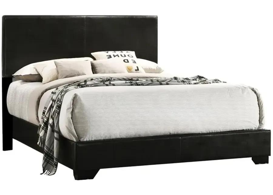 Conner Queen Upholstered Panel Bed Black