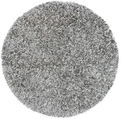 Urban Dazzle Light Gray Solid  Polyester / Lurex 3' x 3' Round Round  Rug