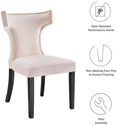 Curve Performance Velvet Dining Chairs - Set of 2