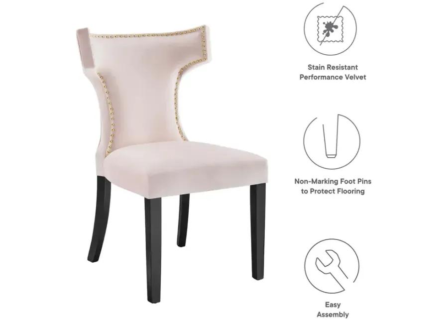 Curve Performance Velvet Dining Chairs - Set of 2