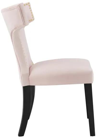 Curve Performance Velvet Dining Chairs - Set of 2