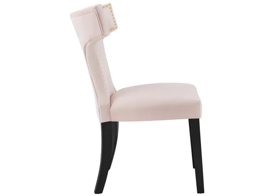 Curve Performance Velvet Dining Chairs - Set of 2