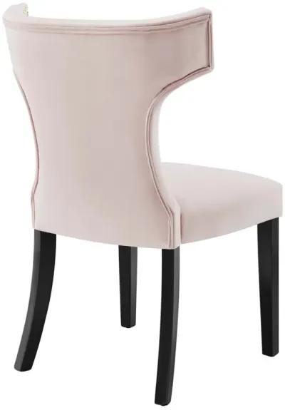 Curve Performance Velvet Dining Chairs - Set of 2