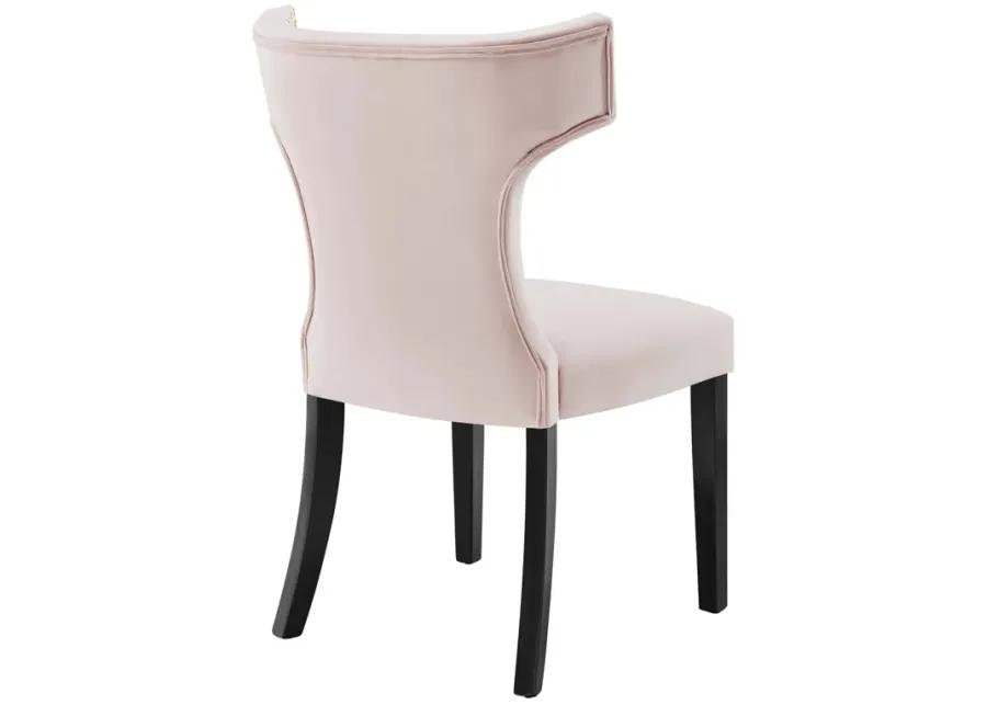 Curve Performance Velvet Dining Chairs - Set of 2