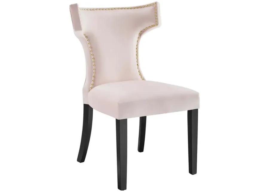 Curve Performance Velvet Dining Chairs - Set of 2