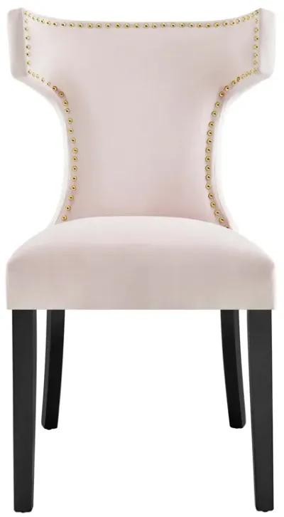 Curve Performance Velvet Dining Chairs - Set of 2