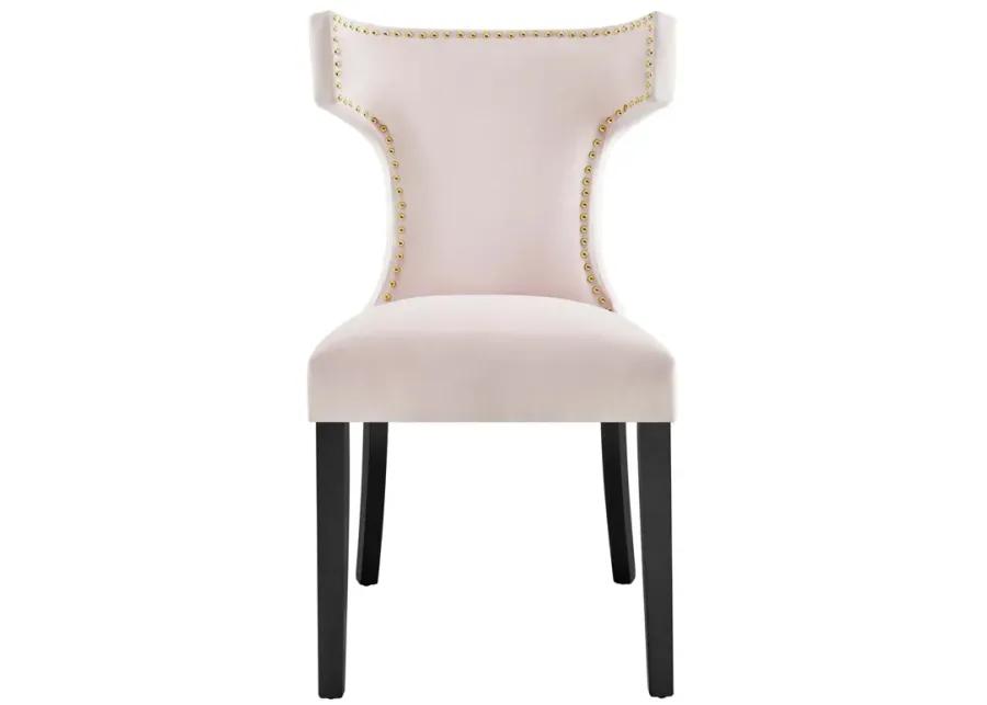 Curve Performance Velvet Dining Chairs - Set of 2