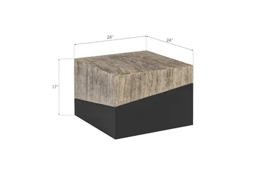 geometry small coffee table, gray stone