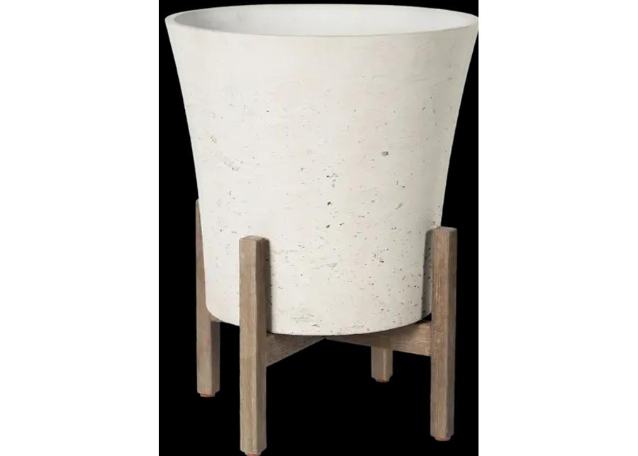 Patio Tapered Large Standing Pot - White Wash