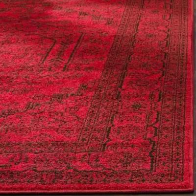 Adirondack Contemporary Red / Black 4' X 4' Square Powerloomed Rug