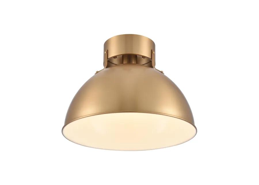 Zayne 12'' Wide 1-Light Semi Flush - Brushed Gold