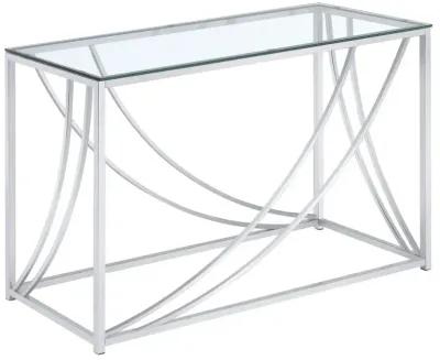 Lille Glass Top Rectangular Sofa Table Accents Chrome